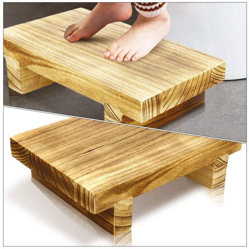 Repose-pieds en bois de bambou pour chevet, escabeau en bois vintage, mini se lever, antidérapant, chambre à coucher, HOKitchen pour adultes et enfants – Image 5