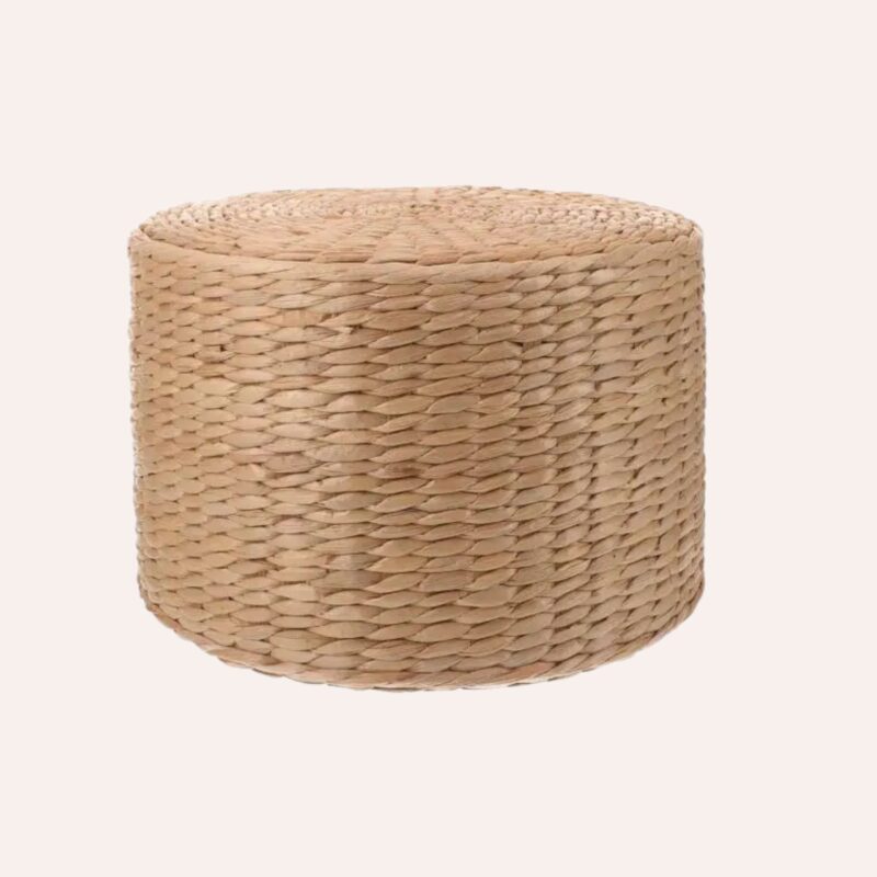 Tabouret Enfant Tissé Main Naturel - Repose-Pied Déco