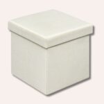 Pouf Ottoman Rangement Pliable Lin - Repose-Pied Coffre