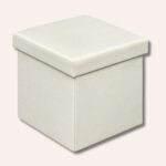 Pouf Ottoman Rangement Pliable Lin - Repose-Pied Coffre
