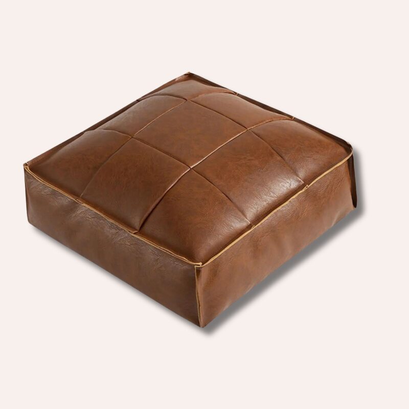 Pouf Marocain Enfant Cuir PU 40x40x15cm Carré Salon Mariage Traditionnel – Image 2