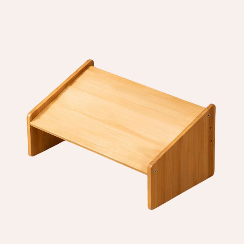 Repose-Pieds Bambou Bureau 3 Hauteurs Angle Ajustable Télétravail Portable – Image 8