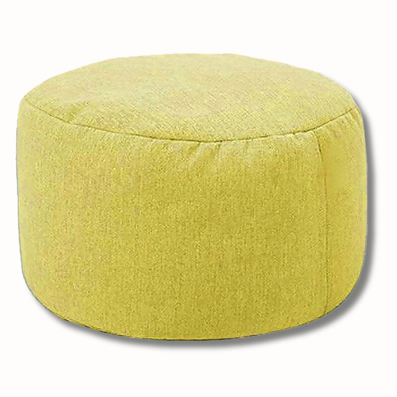 Tabouret repose pied lin rond 30cm diamètre 20cm pouf doux – Image 2