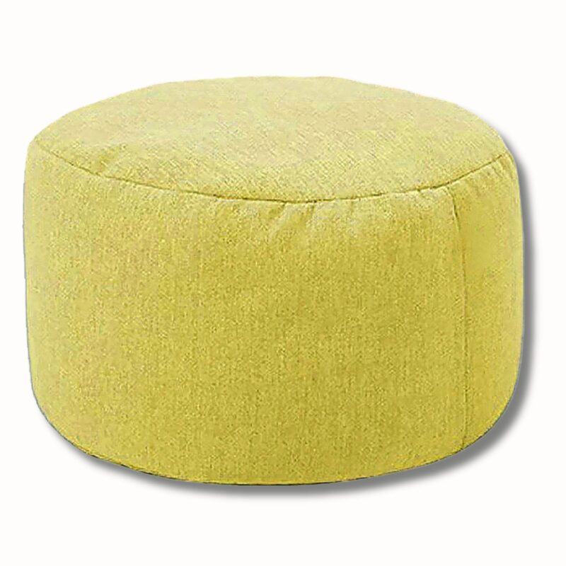 Tabouret repose pied lin rond 30cm diamètre 20cm pouf doux – Image 2