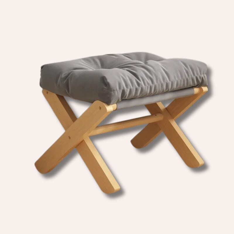Repose-Pieds Pliable Bambou - Tabouret Multifonction Coussin Haute Résilience – Image 2