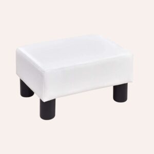 Pouf Ottoman Cuir Rouge - Repose-Pieds Rectangulaire 40x30x24cm Design