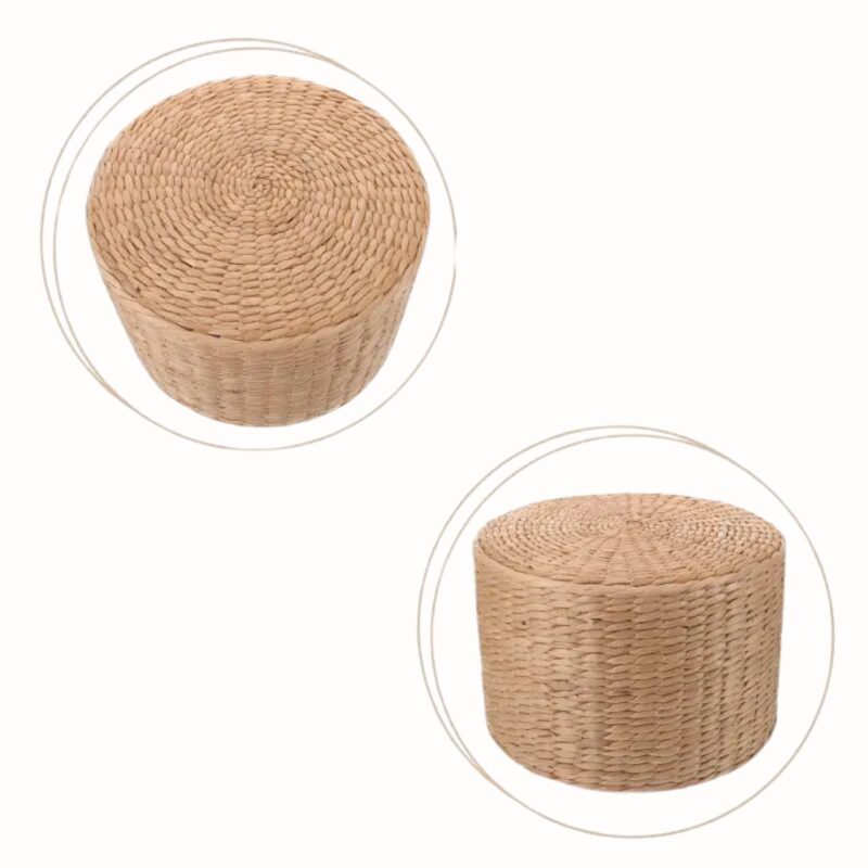 Tabouret Enfant Tissé Main Naturel - Repose-Pied Déco – Image 3