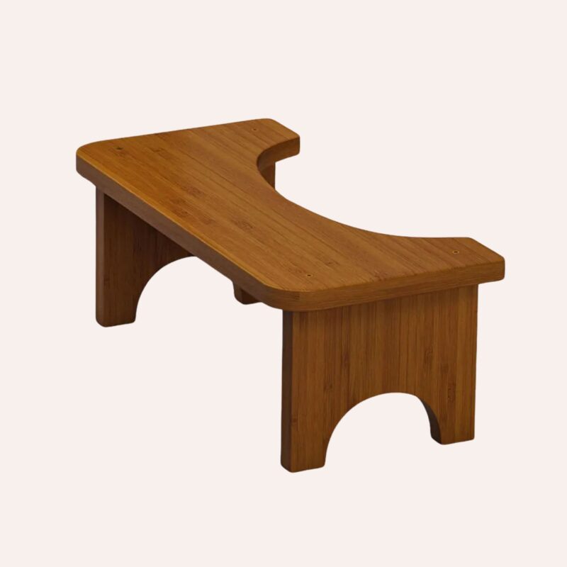 Tabouret Toilette Bambou Ergonomique Antidérapant Enfants Femmes Enceintes Seniors – Image 3