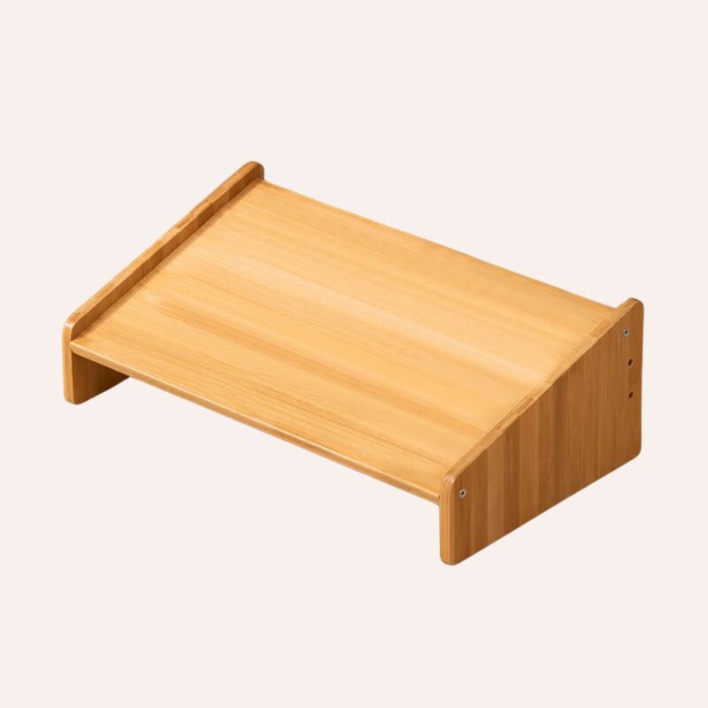 Repose-Pieds Bambou Bureau 3 Hauteurs Angle Ajustable Télétravail Portable – Image 2