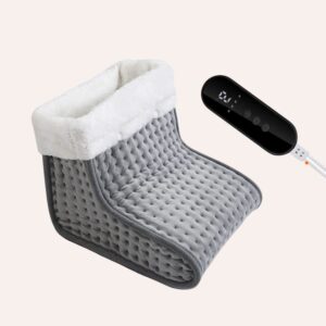 Chauffe-Pieds Électrique 100W Télécommande 4 Vitesses Minuteur Lavable Thérapeutique
