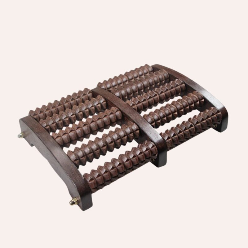 Rouleau Masseur Pieds Bois Acupression Fasciite Plantaire Réflexologie Naturel