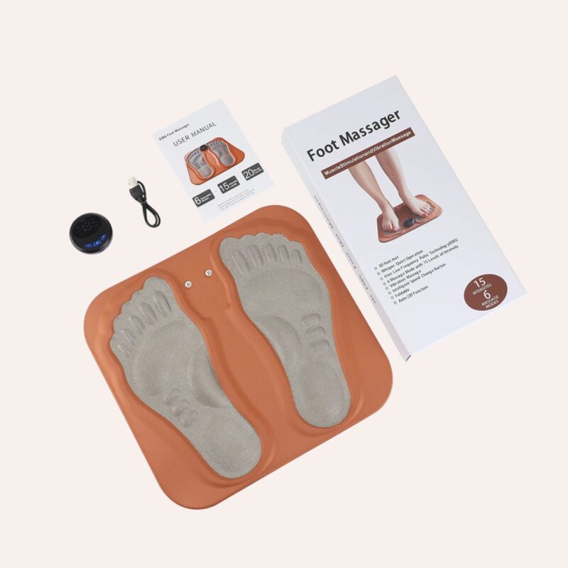 Tapis Massage TENS Électrostimulation 3D Pieds Mollets 6 Modes Pliable – Image 3