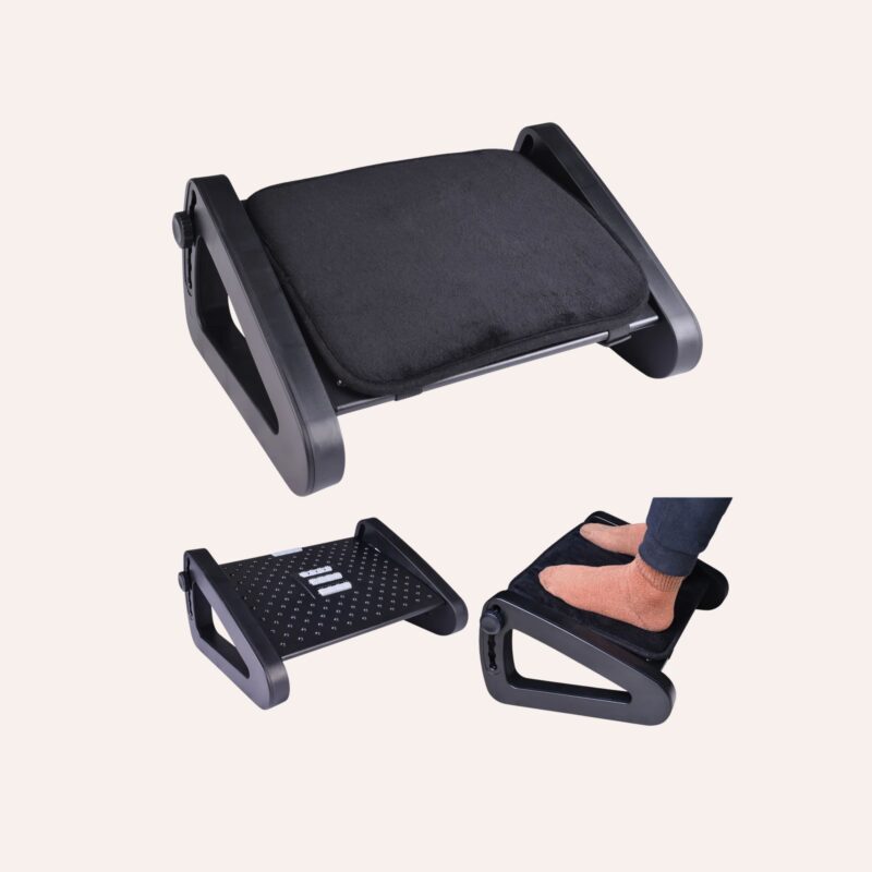 Repose-Pieds Ergonomique PP 6 Hauteurs 16.5x12.2" Surface Massage Antidérapant – Image 3
