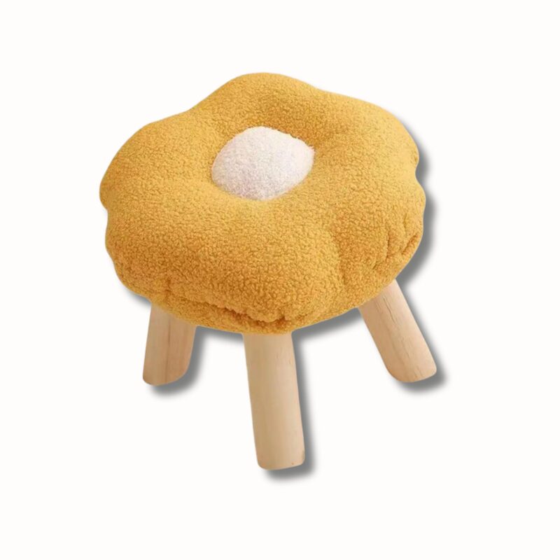 Pouf Fleur Kawaii Enfant - Repose-Pied Déco Scandinave - Repose Pied Confortable – Image 3