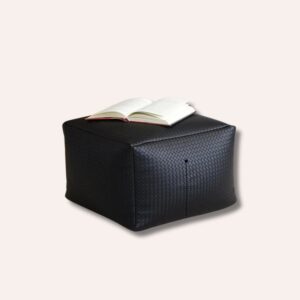 Pouf Rond Similicuir Rembourré - Tabouret Ottoman Multifonction EPS