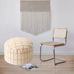 Housse pouf coton et lin 40x20 cm non rembourrée, pouf rangement salon
