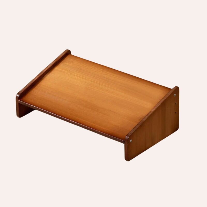 Repose-Pieds Bambou Bureau 3 Hauteurs Angle Ajustable Télétravail Portable – Image 3