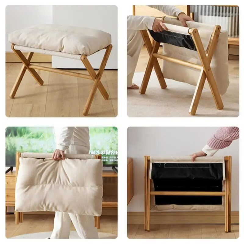 Pouf Velours Rembourré Salon Chambre Bureau Extérieur Confort Design Pratique – Image 4