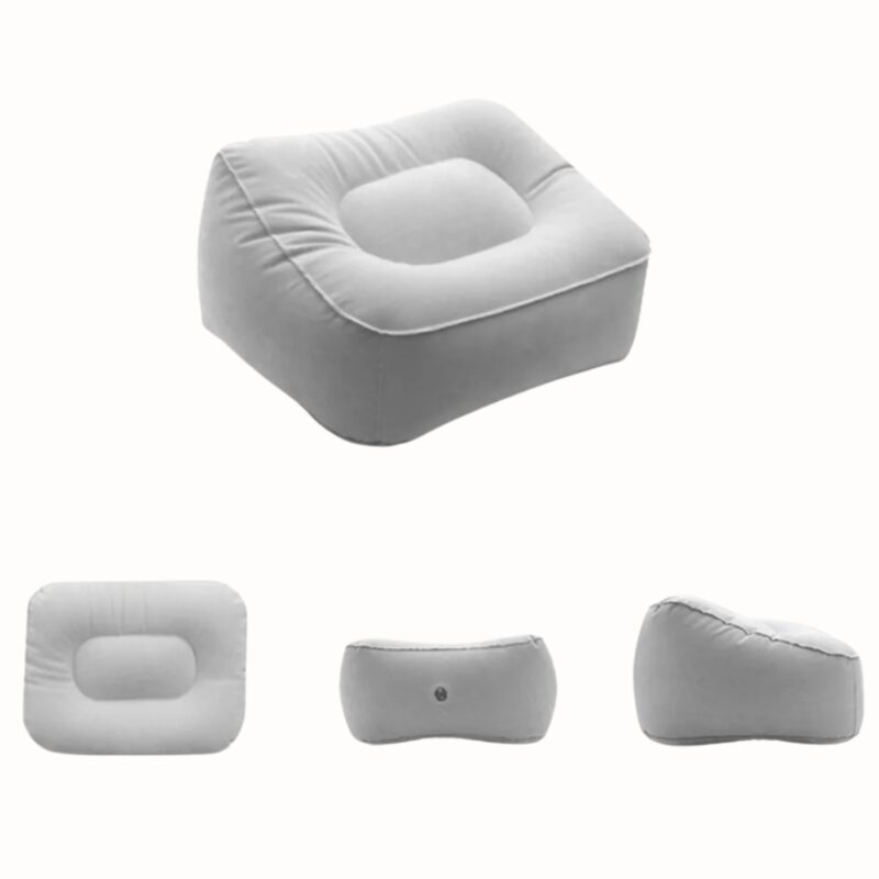 Oreiller repose pied gonflable PVC doux – coussin voyage bureau maison, confort pieds relaxants – Image 4