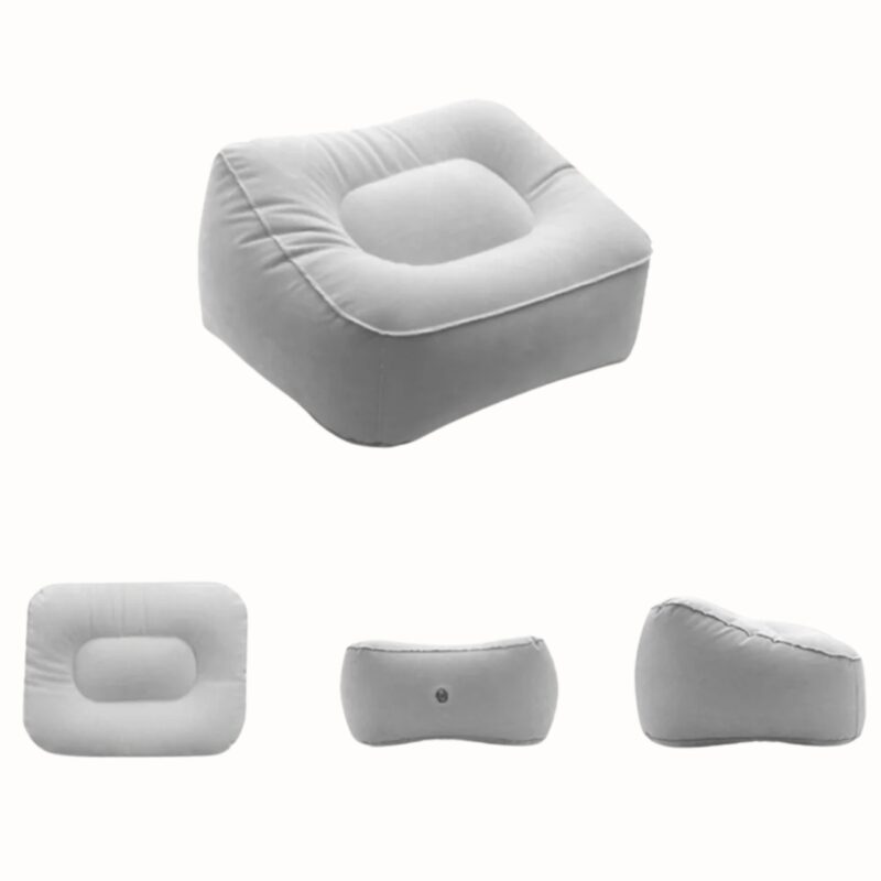 Oreiller repose pied gonflable PVC doux – coussin voyage bureau maison, confort pieds relaxants – Image 4