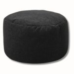 Tabouret repose pied lin rond 30cm diamètre 20cm pouf doux