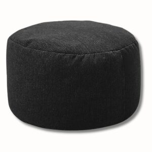 Tabouret repose pied lin rond 30cm diamètre 20cm pouf doux