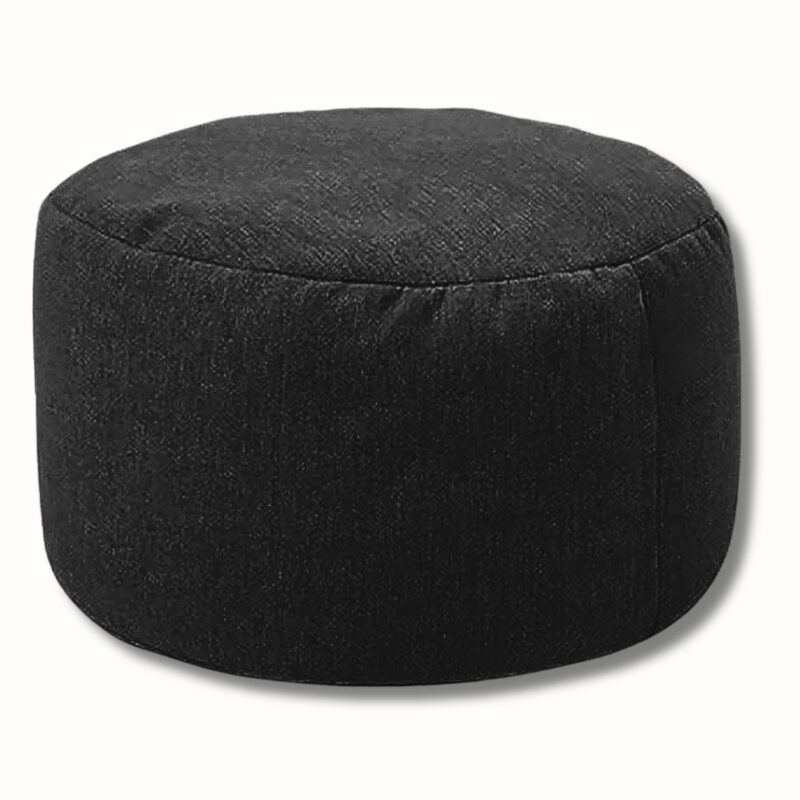 Tabouret repose pied lin rond 30cm diamètre 20cm pouf doux