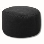 Tabouret repose pied lin rond 30cm diamètre 20cm pouf doux