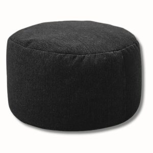 Tabouret repose pied lin rond 30cm diamètre 20cm pouf doux