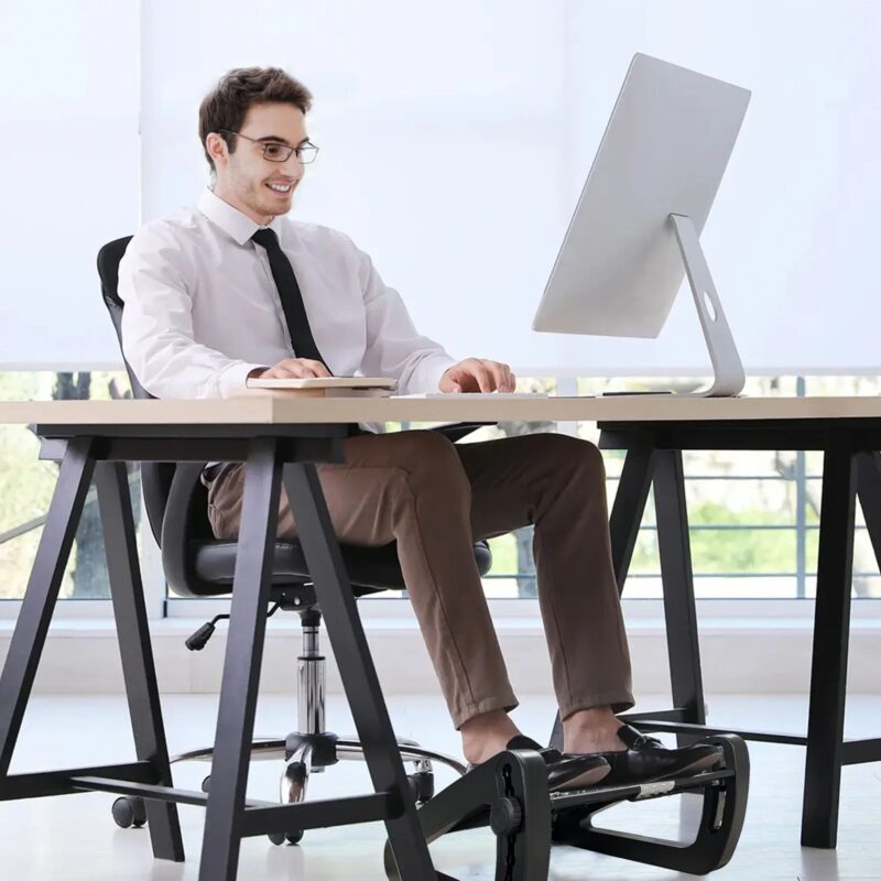 Repose-Pieds Ergonomique PP 6 Hauteurs 16.5x12.2" Surface Massage Antidérapant – Image 4