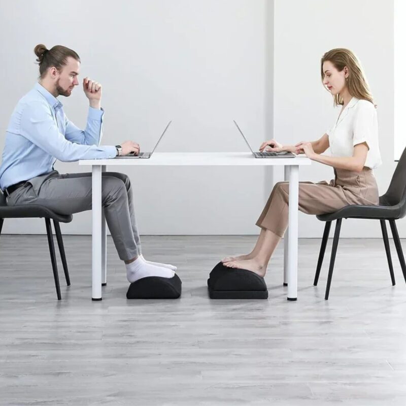 Repose-Pieds Bureau 2 Hauteurs Réglables Confortable Polyvalent Maison Voiture – Image 4