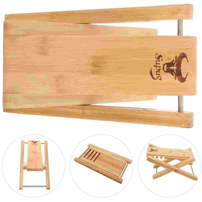 Repose-Pieds Guitare Bambou 4 Hauteurs Classique Ergonomique Portable Musical – Image 4