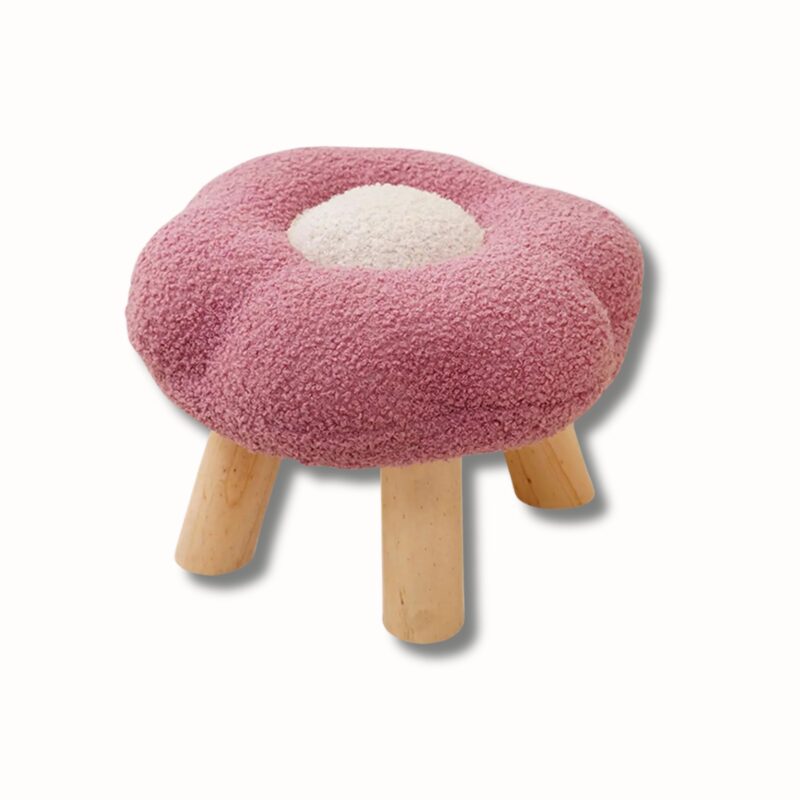 Pouf Fleur Kawaii Enfant - Repose-Pied Déco Scandinave - Repose Pied Confortable – Image 4