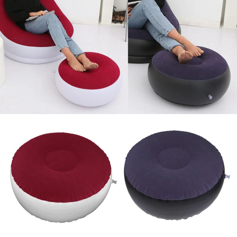 Tabouret Gonflable PVC Flocage 62x32cm Camping Plage Jardin Portable – Image 4