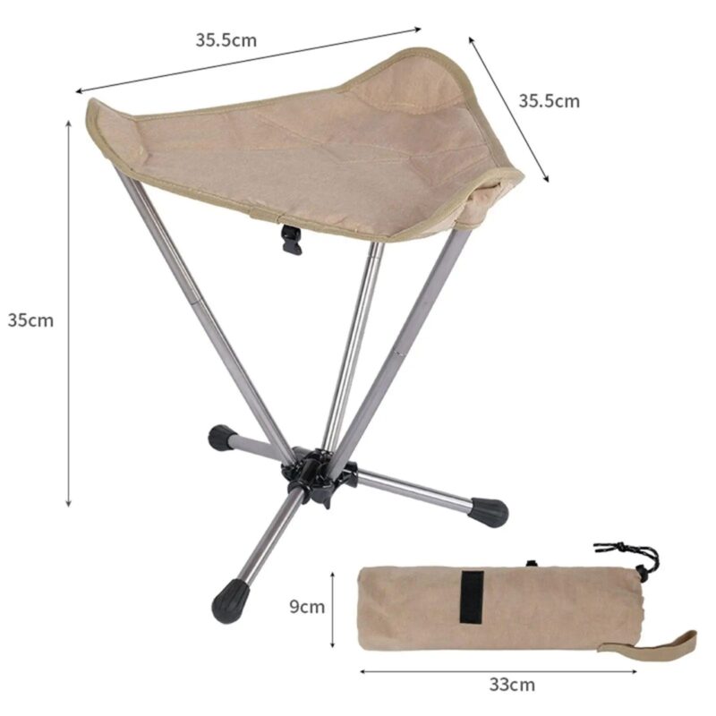 Tabouret Camping Pliable Oxford Aluminium 35x35cm Randonnée Multifonction – Image 4