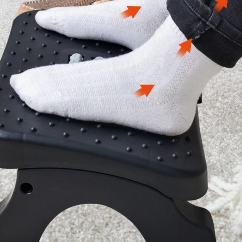 Repose-Pieds Ergonomique 15"x11"x6" Rouleaux Massage 120lb Pliable Minimaliste – Image 4