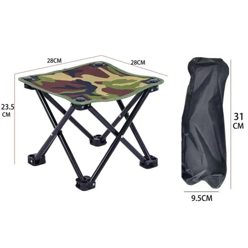 Tabouret Camping Camouflage - Repose-Pieds Portable Oxford 28x28x23cm Pêche – Image 4