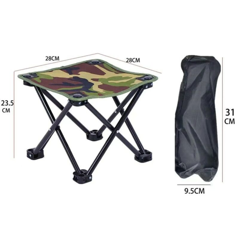 Tabouret Camping Camouflage - Repose-Pieds Portable Oxford 28x28x23cm Pêche – Image 4