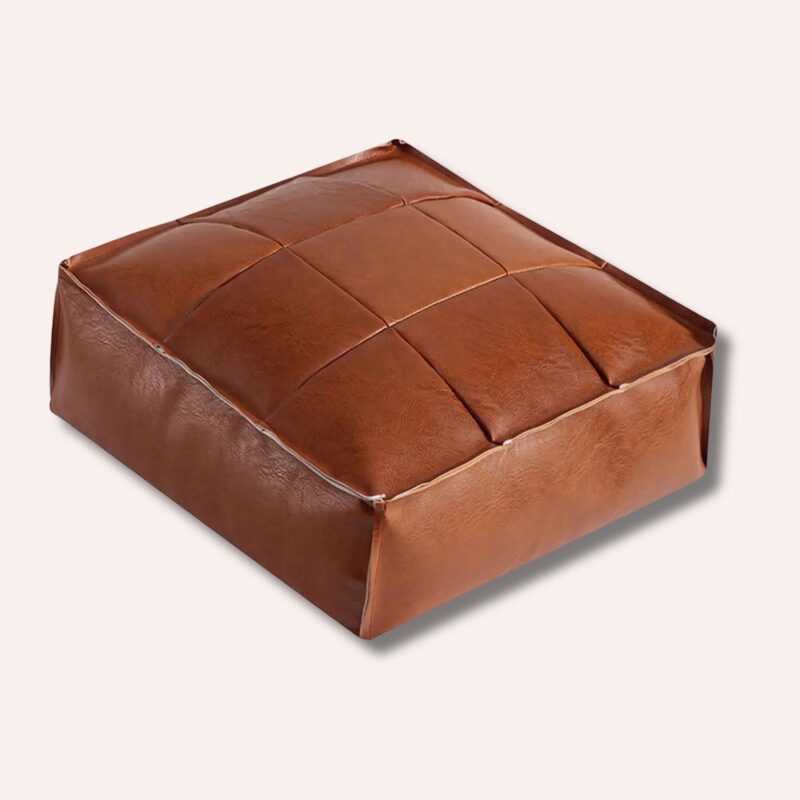 Pouf Marocain Enfant Cuir PU 40x40x15cm Carré Salon Mariage Traditionnel – Image 5