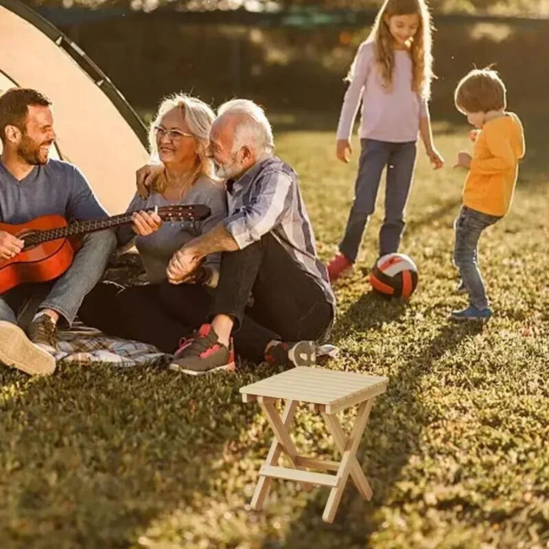 Tabouret Pliable Bois Camping - Repose-Pied Portable Léger – Image 5