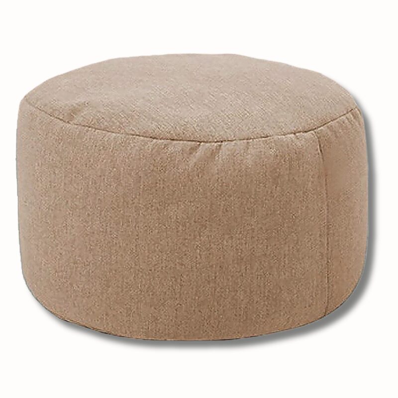 Tabouret repose pied lin rond 30cm diamètre 20cm pouf doux – Image 5