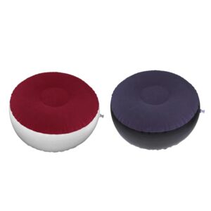 Tabouret Gonflable PVC Flocage 62x32cm Camping Plage Jardin Portable