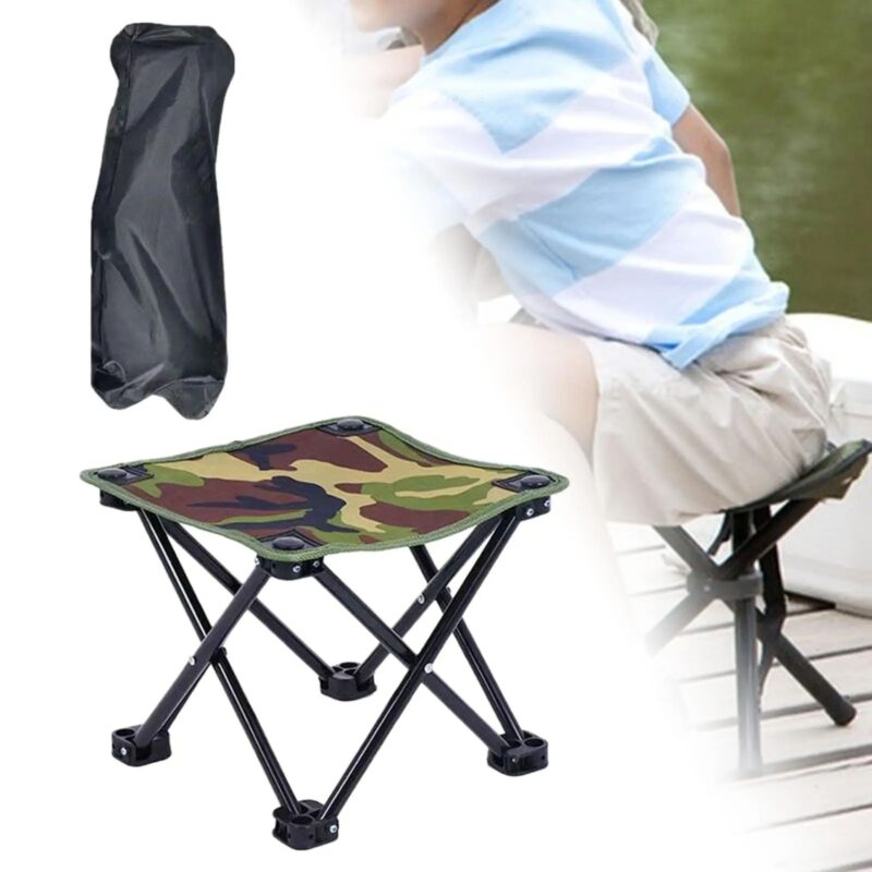 Tabouret Camping Camouflage - Repose-Pieds Portable Oxford 28x28x23cm Pêche – Image 5
