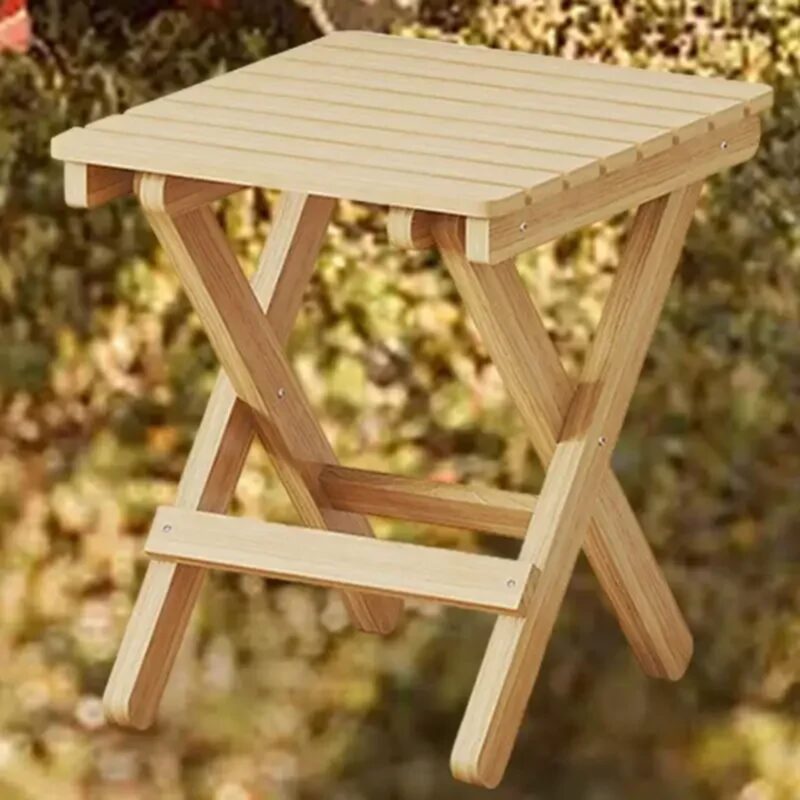 Tabouret Pliable Bois Camping - Repose-Pied Portable Léger – Image 6