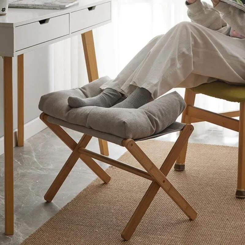 Pouf Velours Rembourré Salon Chambre Bureau Extérieur Confort Design Pratique – Image 6