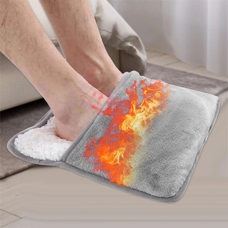Chaussons Chauffants USB Électriques Poche Peluche Lavables Hiver Portables – Image 6