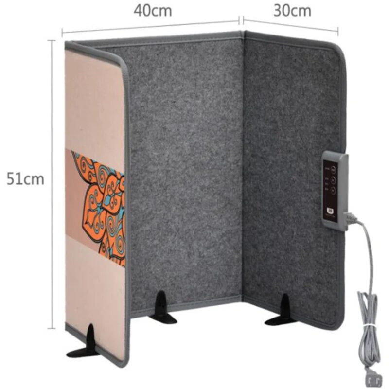 Paravent Chauffant Pliable Bureau 150W Jambes Pieds Portable 100x51cm – Image 2