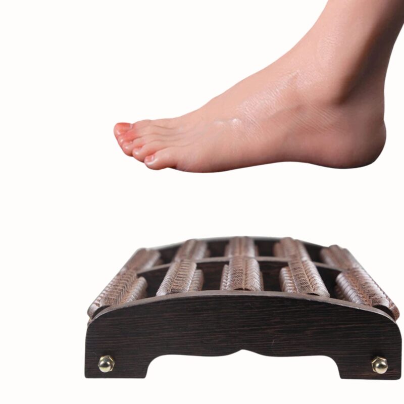 Rouleau Masseur Pieds Bois Acupression Fasciite Plantaire Réflexologie Naturel – Image 7