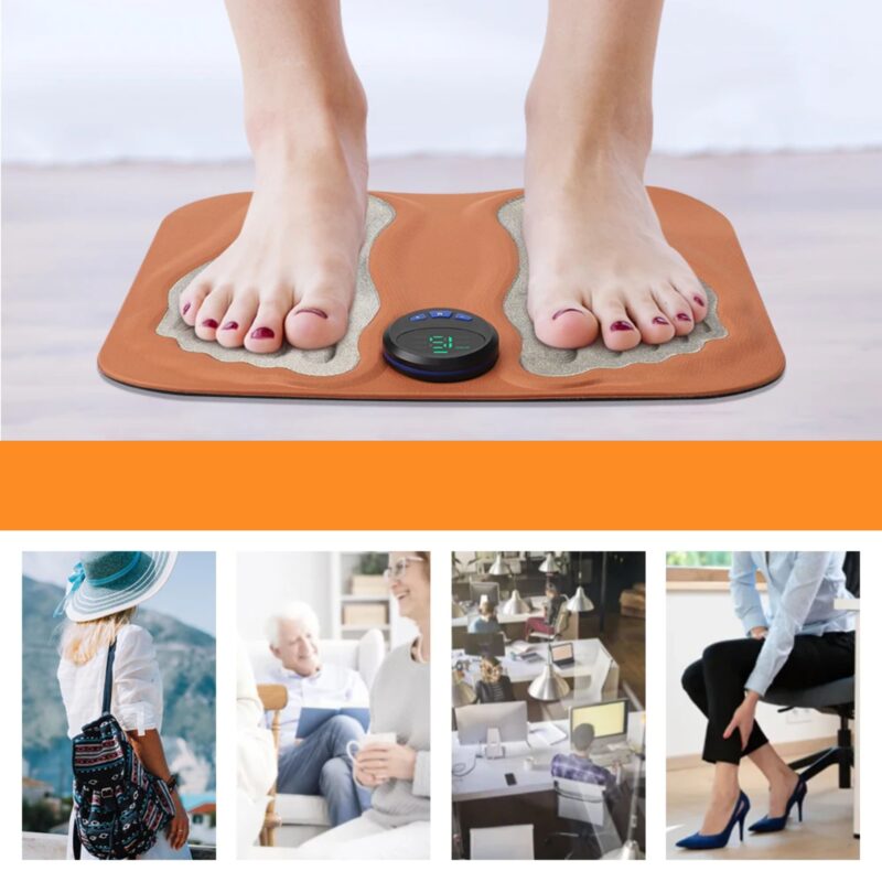 Tapis Massage TENS Électrostimulation 3D Pieds Mollets 6 Modes Pliable – Image 6