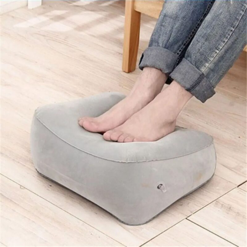 Oreiller repose pied gonflable PVC doux – coussin voyage bureau maison, confort pieds relaxants – Image 6